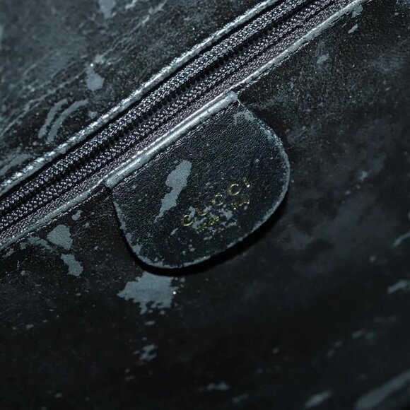 GUCCI Bamboo Shoulder Bag Leather 2way Black Gold 001 3444 1577 Auth 140164 - Picture 14 of 16